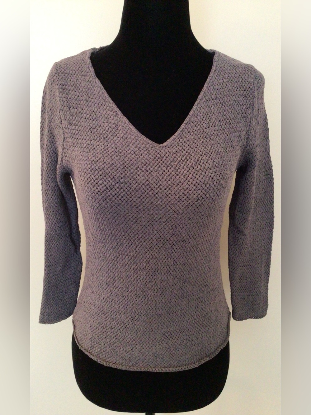 EILEEN FISHER Lavender Dusty Purple V-Neck Sweater PS.